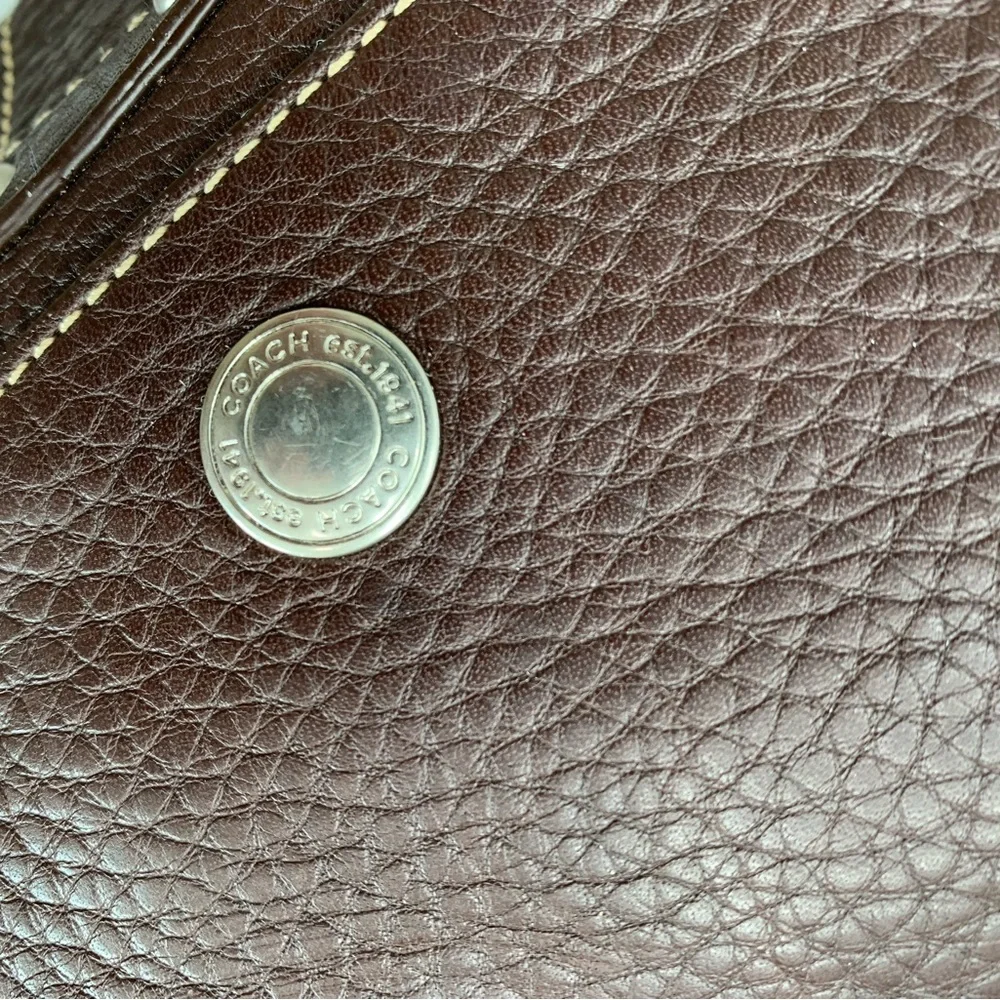 Vintage Y2K Coach Chelsea Bag Flap Hobo Brown Pebbled Leather Snap Closure